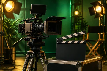 Film production camera and clapperboard